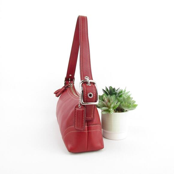 Coach Y2K Vintage Red Leather Baguette Bag - Picture 4 of 9